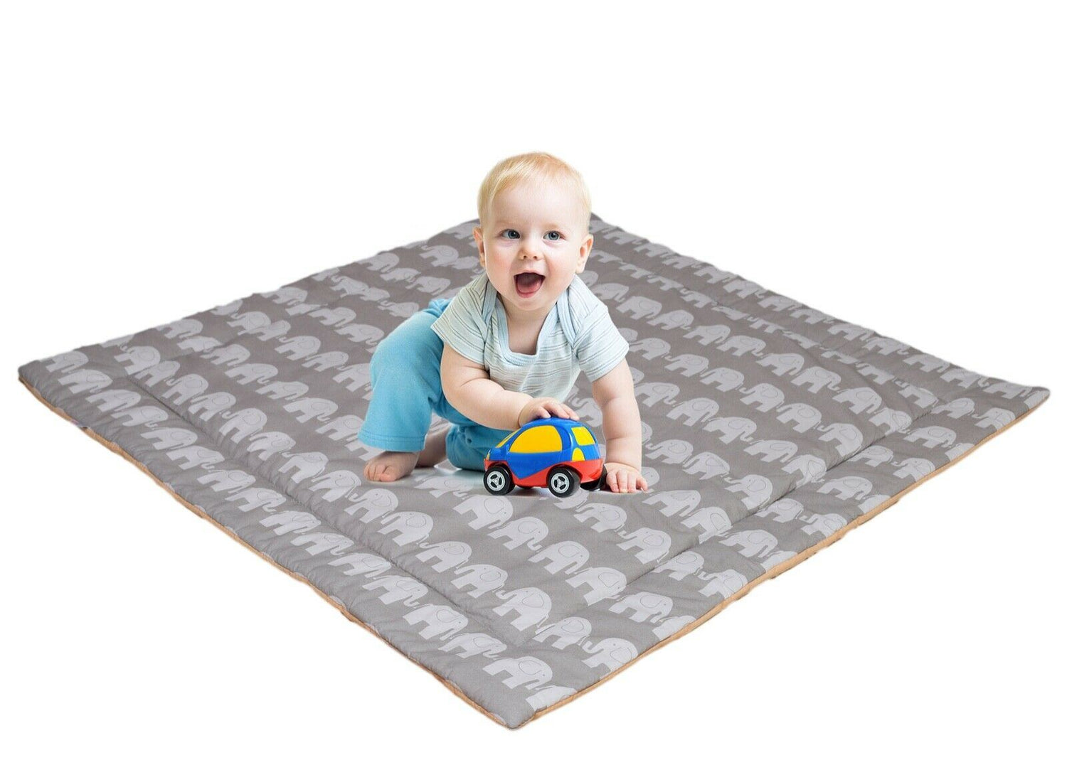 Teepee floor Double sided Cotton Padded Baby Kids Play Mat Happy savannah