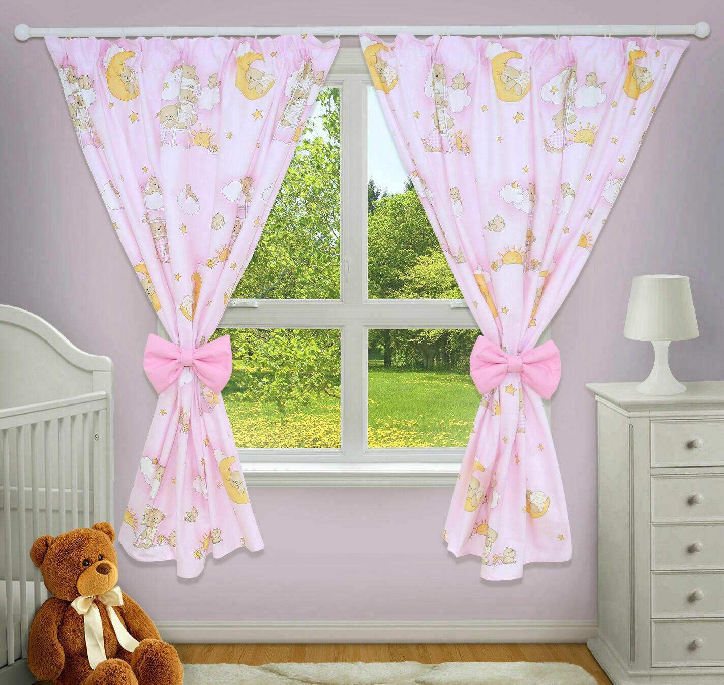 Nursery Curtains for Babies & Toddler's Bedroom Ladder pink