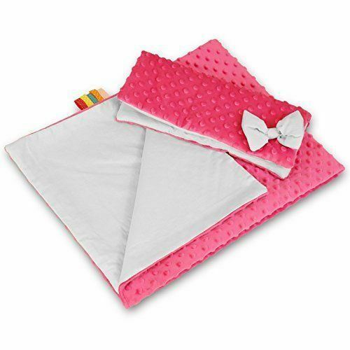 Warm Baby Blanket Dimple Cotton Quilt Pillow Double Sided 100X75cm Pink - Grey