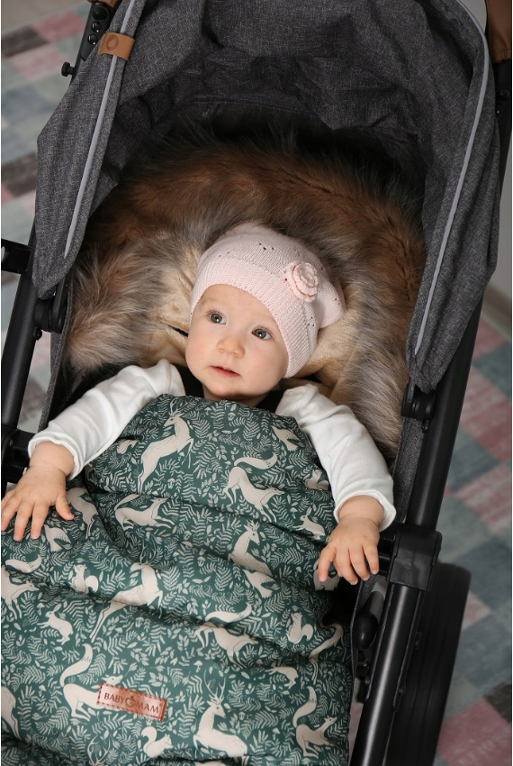 Baby Footmuff Collar Stroller Pushchair Sleeping Bag Husky Deer