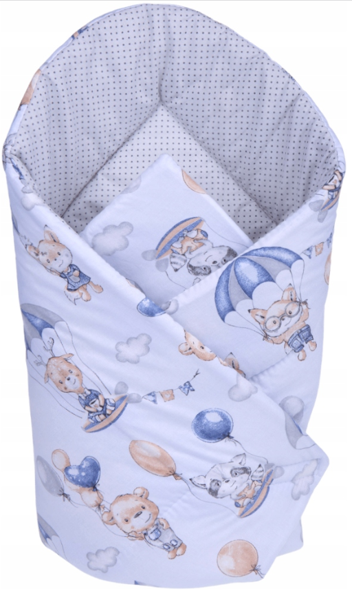 Baby Infant Swaddle Wrap Sleeping Bag Newborn Bedding Blanket Cotton Dots grey/Walk in the Clouds