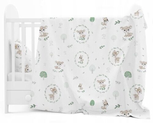 5Pc Baby Bedding Set Bumper Pillow Duvet Fit Cot 120x60cm Fairy-tale Forest