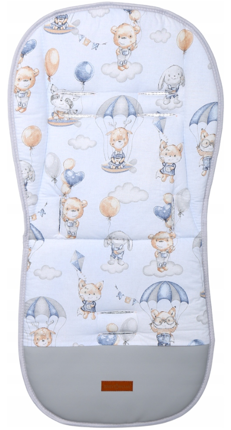 Universal Seat Liner Pushchair Double Sided Soft Pram Cotton Buggy Stroller Navy/Walk in the Clouds - MyHappy Baby