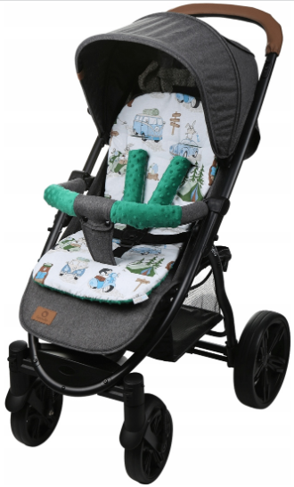 Universal Seat Liner Pushchair Double Sided Buggy Stroller 71x35cm Green/ Camping