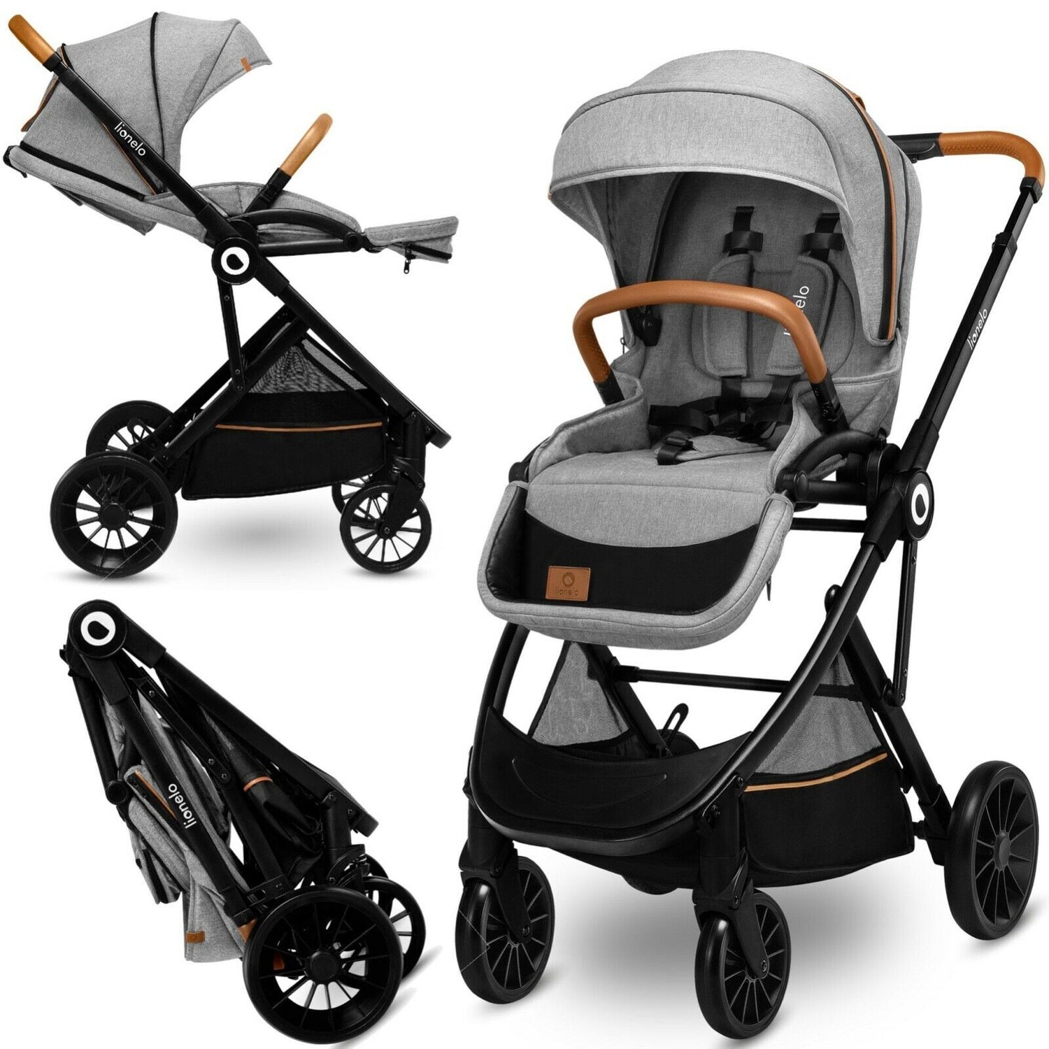 Baby Lionelo Compact Stroller Kids Buggy Pushchair Dani Grey Stone