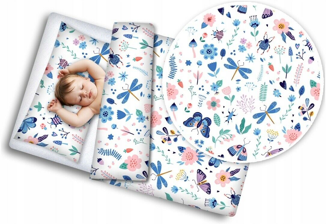 Baby Bedding 2pc 135x100cm Pillowcase Duvet Cover On The Meadow
