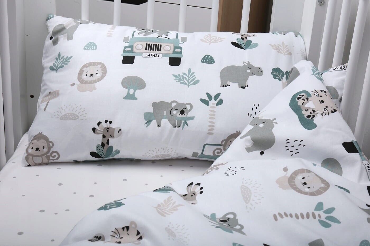 Baby Bedding Set 120X90 Pillowcase Duvet Cover 2Pc Fit Cot On Safari