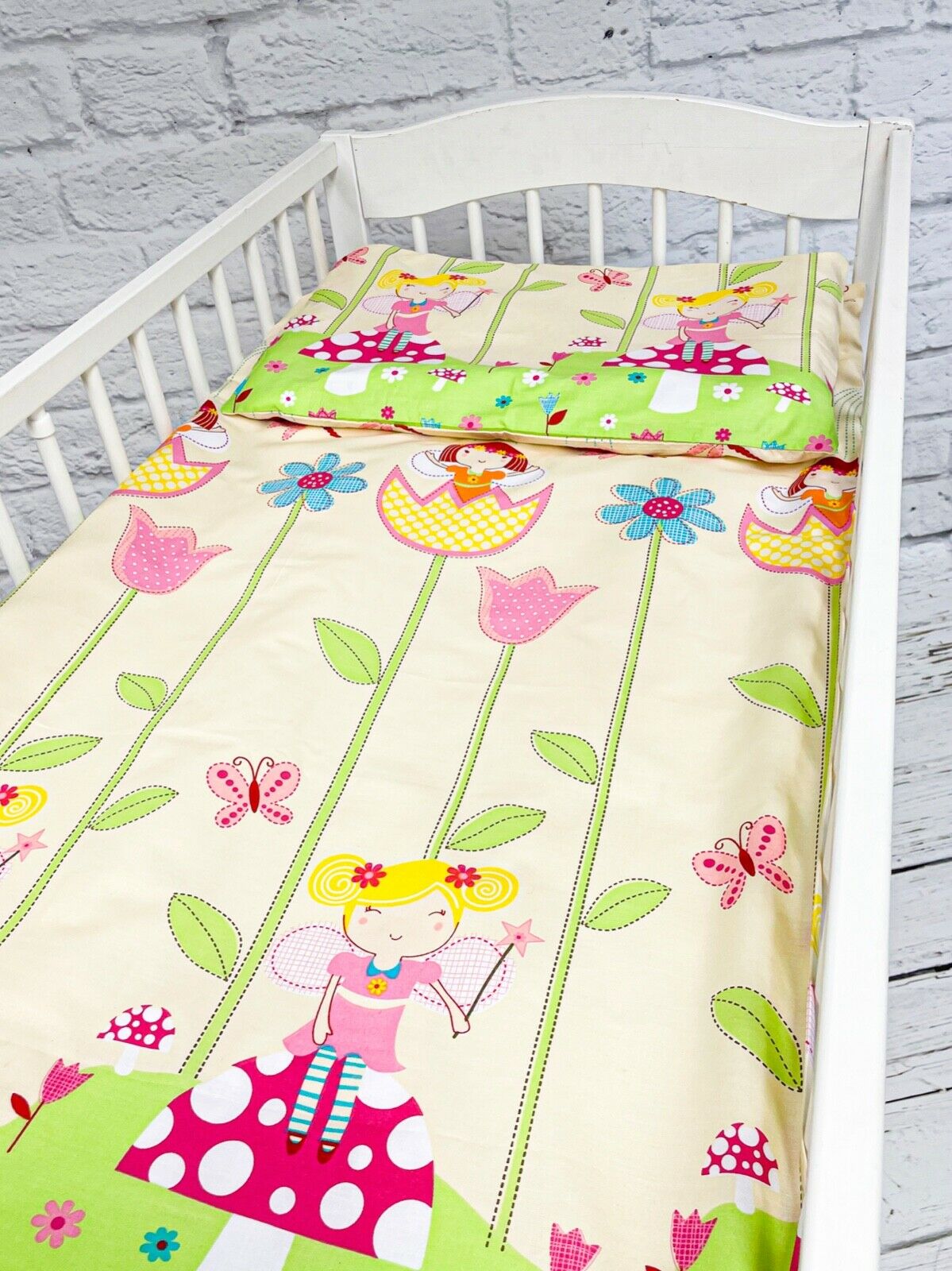 2pc Toddler Bedding Duvet Cover Set 100% Cotton 150x120cm Fairy