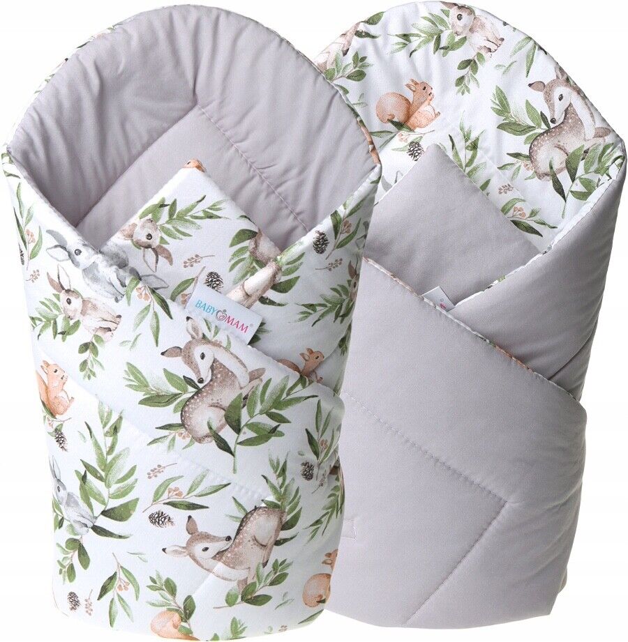 Baby Swaddle Wrap Newborn Bedding Blanket Sleeping Bag Cotton GREY/ Green Glade