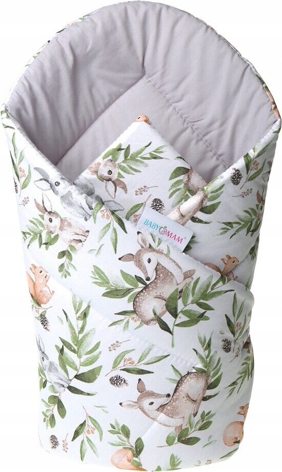 Baby Swaddle Wrap Newborn Bedding Blanket Sleeping Bag Cotton GREY/ Green Glade