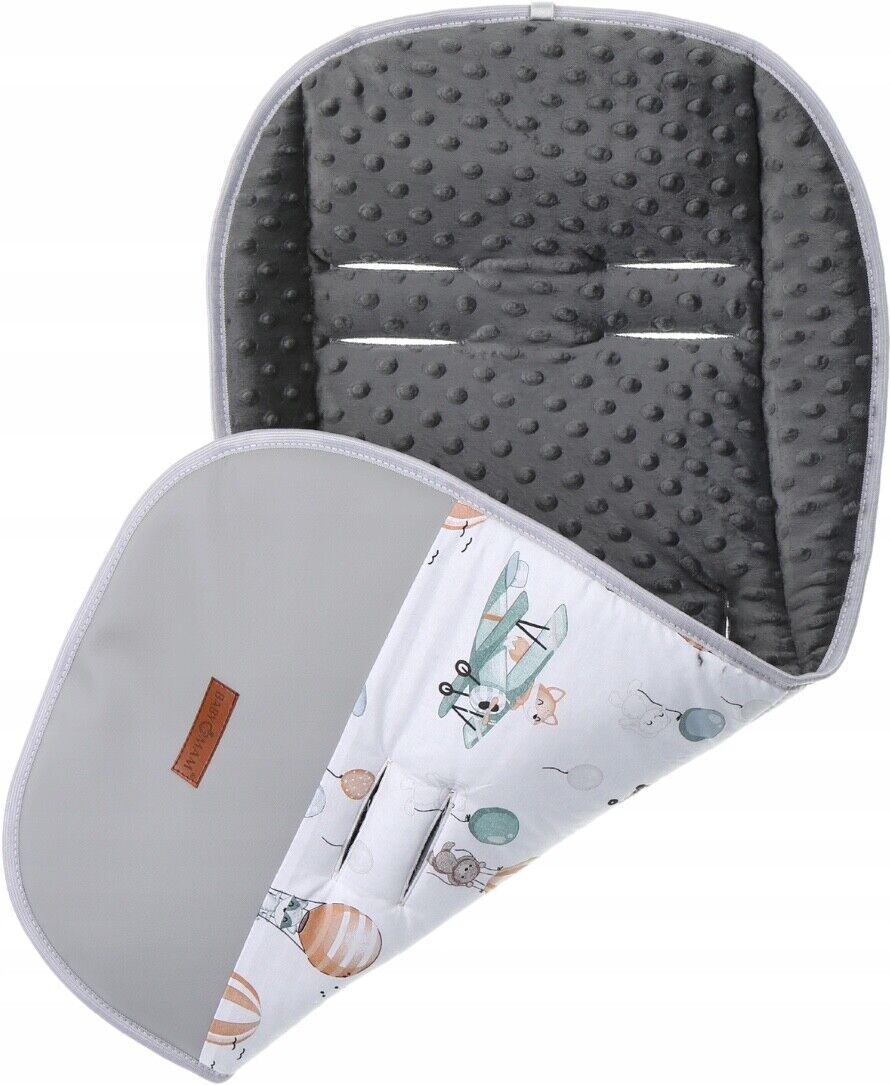 Universal Double Sided Pram Seat Liner Pushchair Buggy GRAPHITE/ Dreamy Flight - MyHappy Baby
