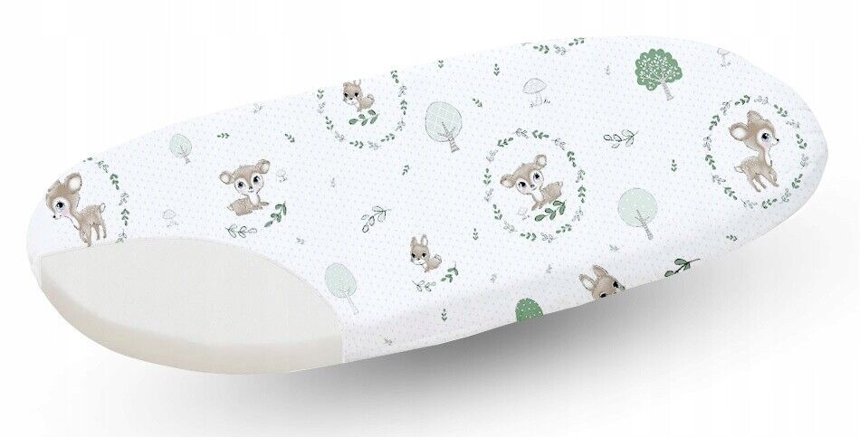 80x38cm Fitted Sheet 100% Cotton for Baby Moses Basket Pram Fairy-tale Forest