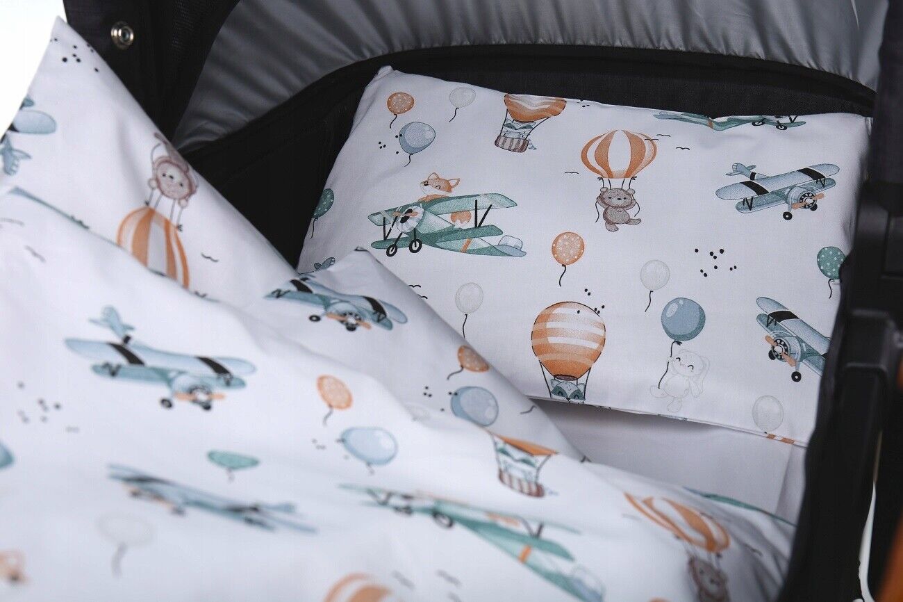Baby 2pc Bedding Set fit Cradle/Moses basket/Pushchair 70x80cm Dreamy Flight