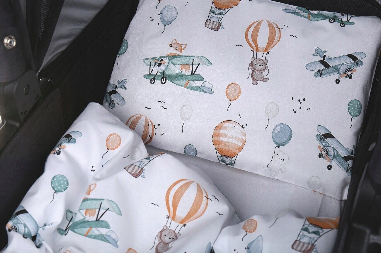 Baby 2pc Bedding Set fit Cradle/Moses basket/Pushchair 70x80cm Dreamy Flight
