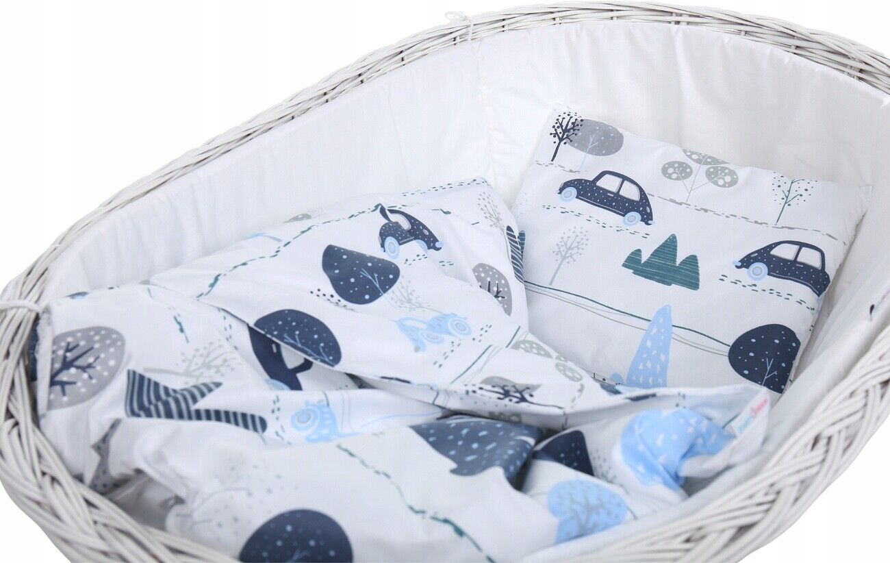 Baby 2pc Bedding Set fit Crib/Cradle/Moses basket/Pushchair 70x80cm Retro Cars