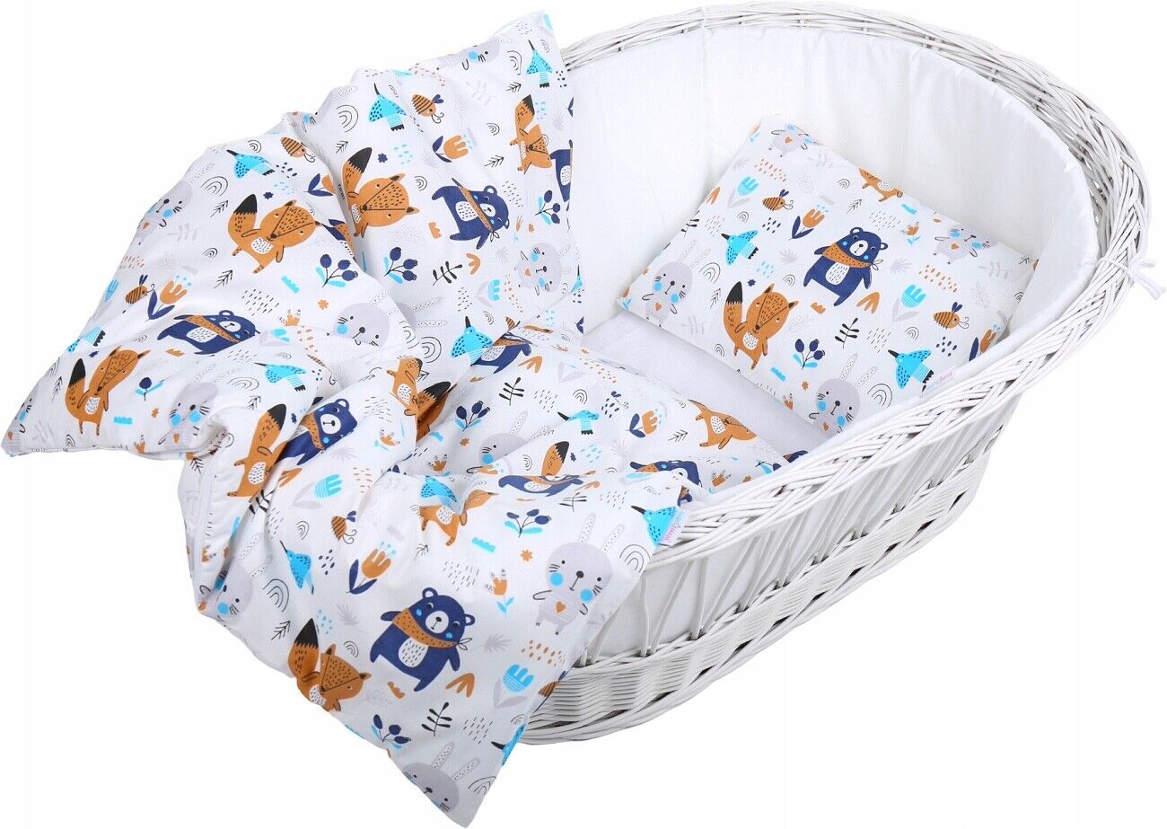 Baby 2pc Bedding Set fit Crib/Cradle/Moses basket/Pushchair 70x80cm Animals Navy