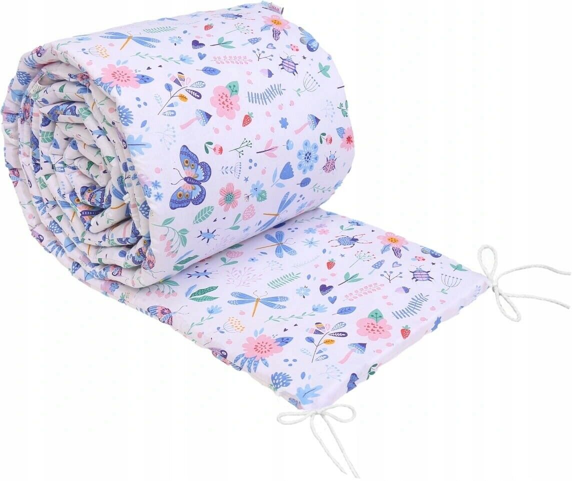 Baby Cot Liner Fit Cot All-round 360cm Straight 100% Cotton On The Meadow