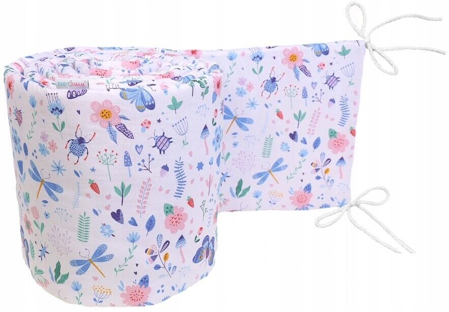 Baby Cot Liner Fit Cot All-round 360cm Straight 100% Cotton On The Meadow