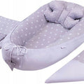 Large Baby Set Cocoon Butterfly Blanket Infant Nest Reversible Cushion Grey/ Small White Stars On Grey