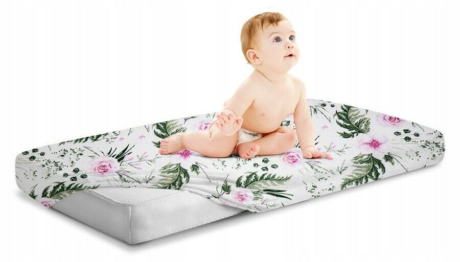 100% Cotton Baby Bed Fitted Sheet Colorful Fit Cot Bed 140x70cm Garden Flowers
