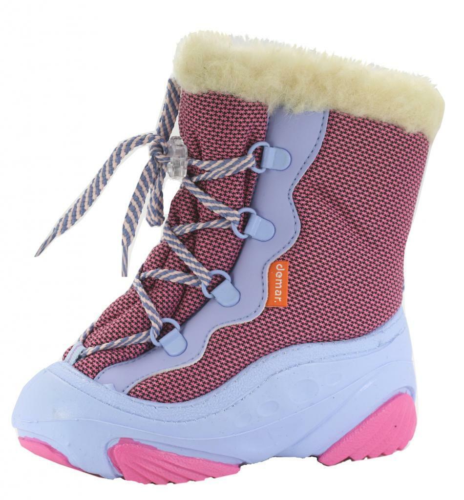 DEMAR Baby Kids Snow Winter Boots Woollen Fur - Pink