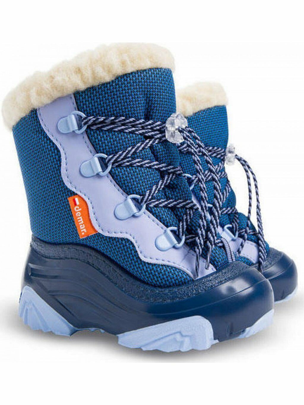DEMAR Baby Kids Snow Winter Boots Woollen Fur - Blue
