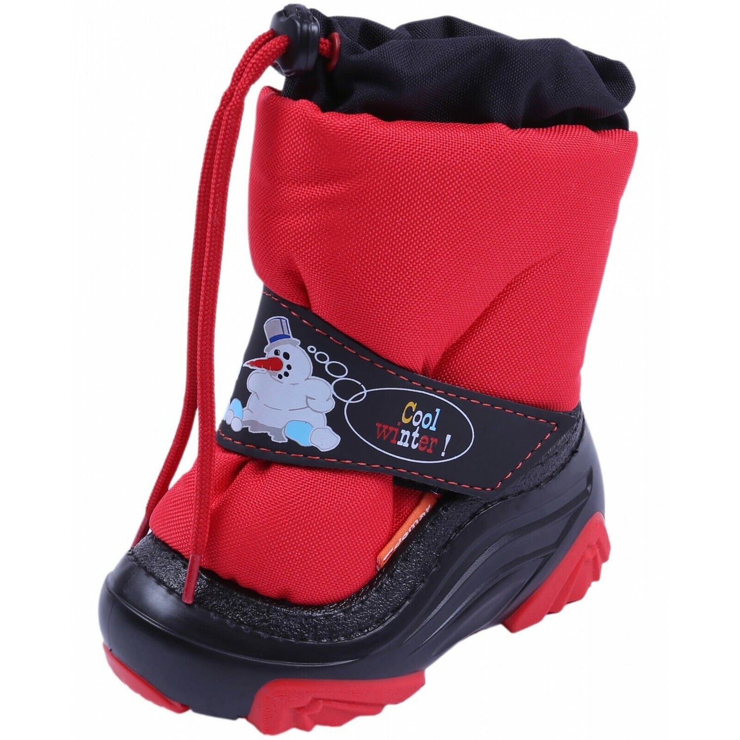 DEMAR Baby Kids Snow Winter Boots Woollen Fur - Snowman Red