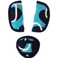 Baby Stroller Car Seat Strap Covers & Crotch 3 PC Universal Big Clovers Turquoise