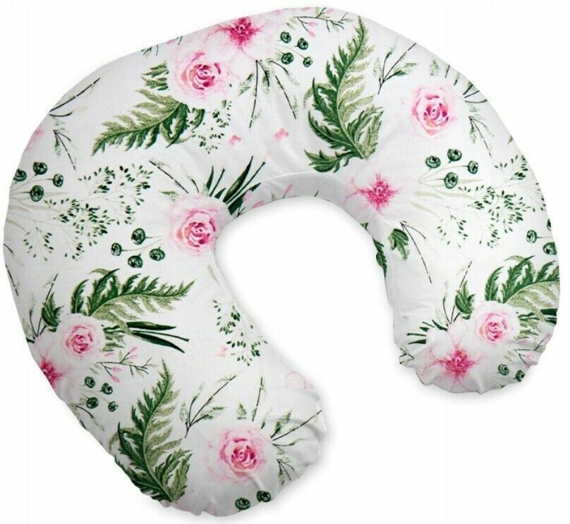 Baby Feeding Pillow + Cover Pregnancy Nursing Cotton Garden Flowers