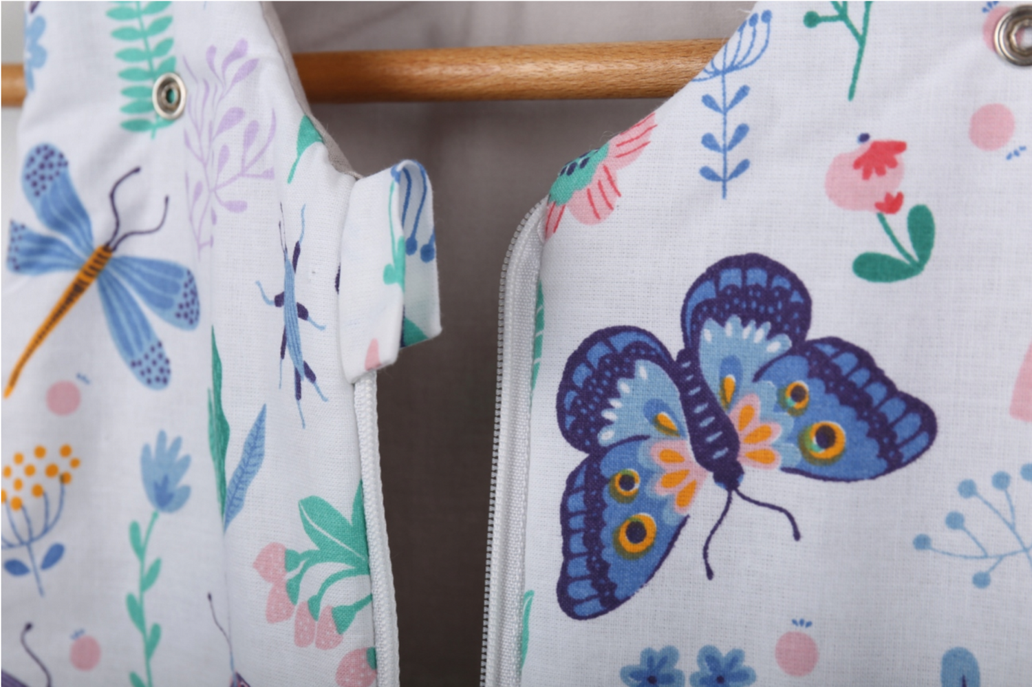 Baby Cotton Sleeping Bag Double Sided Sleepsack Quilted 1.0 Tog On the Meadow