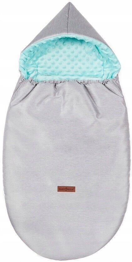 Stroller Buggy Dimple Light Grey/Mint Universal Hooded Footmuff Pushchair