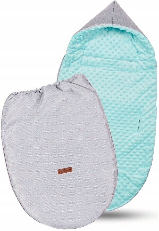 Stroller Buggy Dimple Light Grey/Mint Universal Hooded Footmuff Pushchair