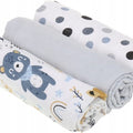 Baby Muslin Nappies Cloth Diaper Cotton 3-PACK Colourful 70x70cm Forest Friends