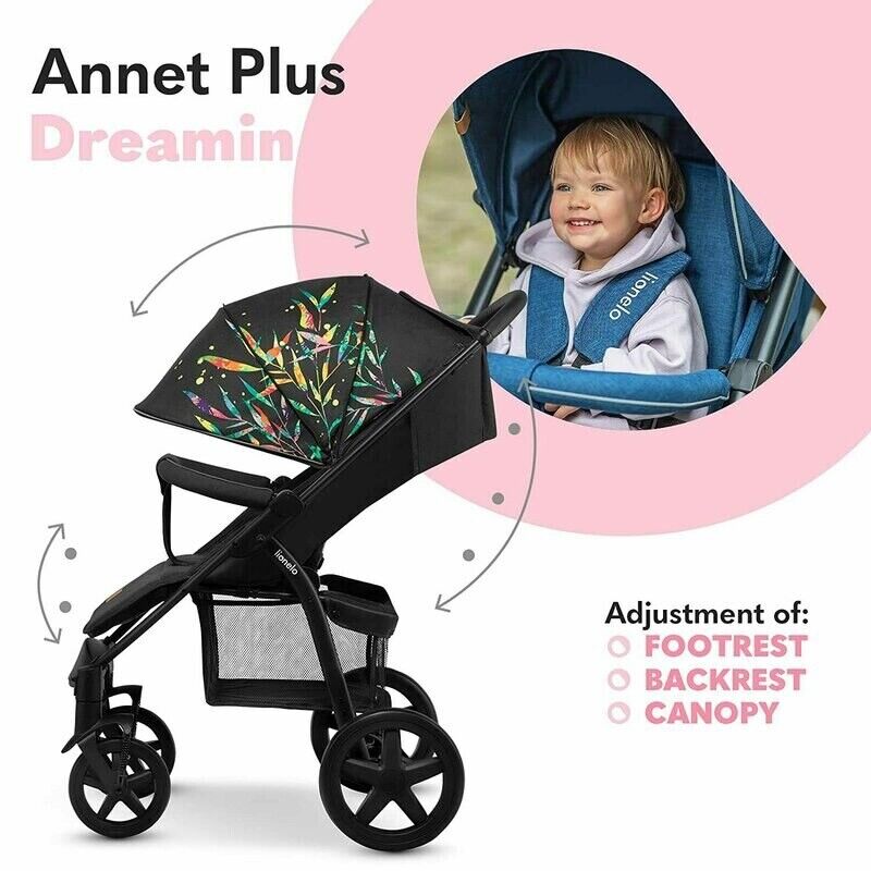 Baby Annet Lionelo Plus Dreamin Compact Stroller Buggy Pushchair Footmuff