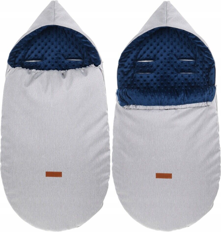 Dimple Light Grey/Navy Universal Hooded Footmuff Pushchair Stroller Buggy