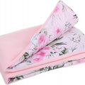 Baby Blanket Reversible Light & Soft Double Sided 75x50cm Pink/ Garden Flowers