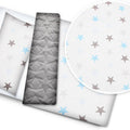 VELVET BLANKET+PILLOW SET LUXURY BABY INFANT NURSERY WARM 75X100 Grey Blue Stars