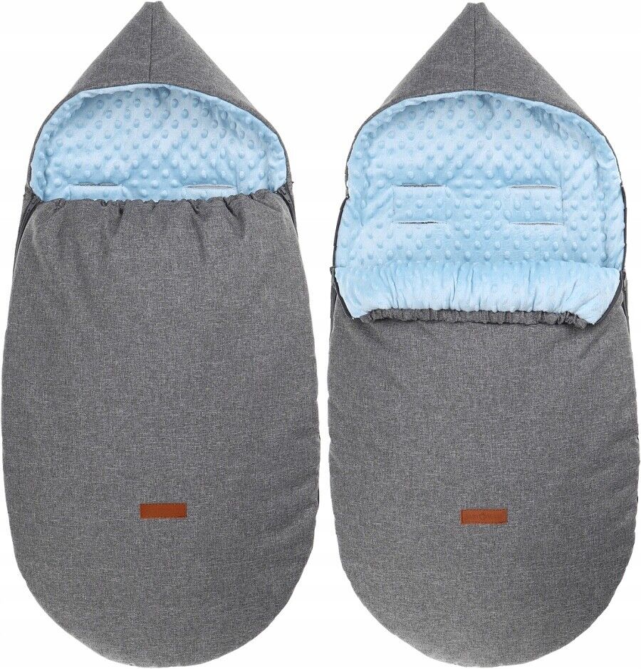 Dimple Dark Grey/Blue Universal Hooded Footmuff Pushchair Stroller Buggy