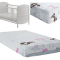 Baby Fitted Cot Sheet 100% Cotton Mattress 120x60cm Ballerina Grey
