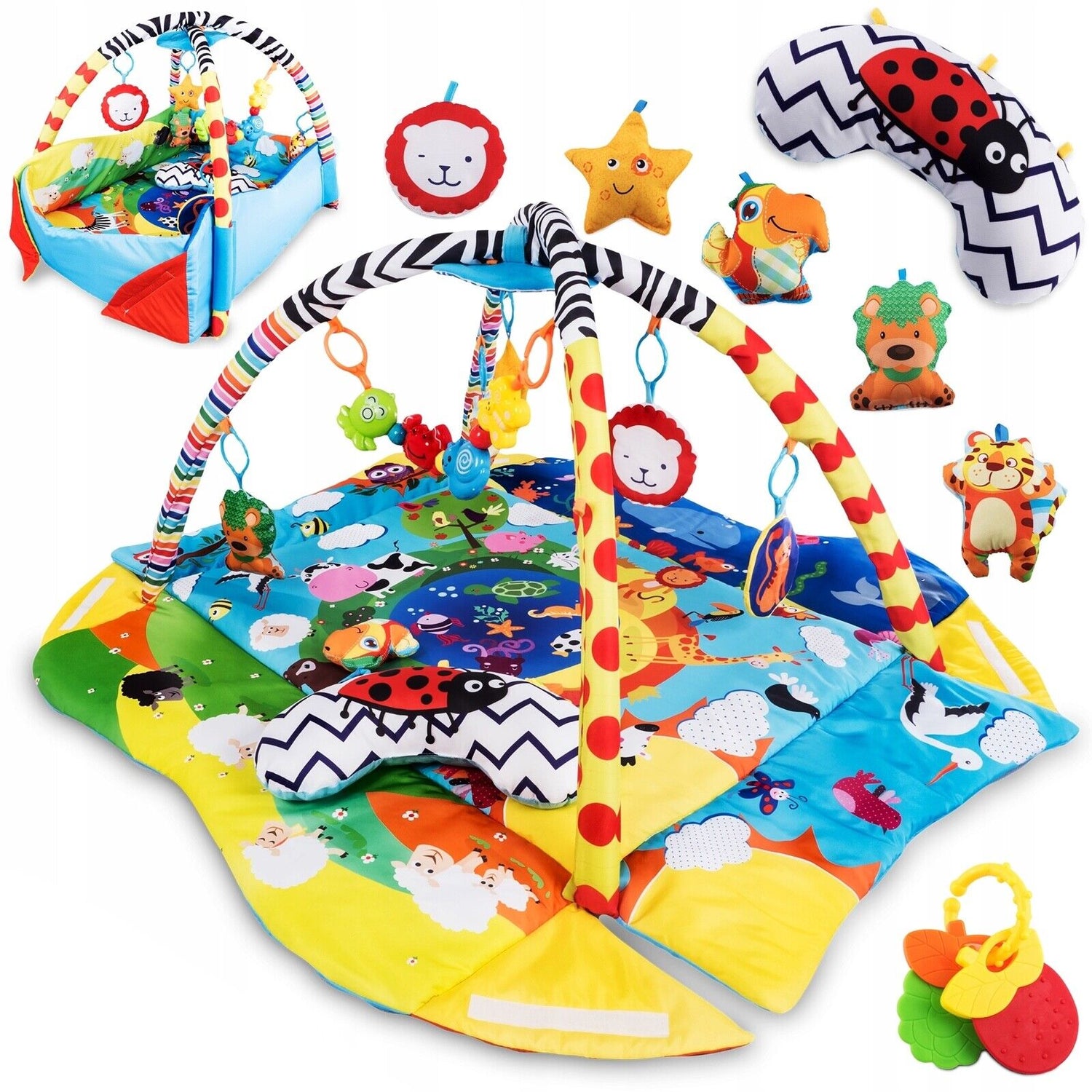 ANIKA Lionelo Baby Smartplay Activity Educational Playmat with Toys Tummy Time