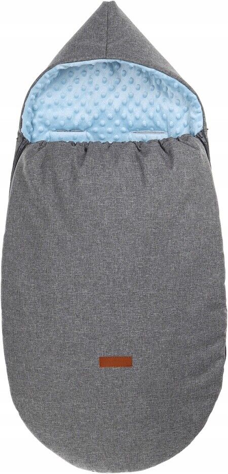 Dimple Dark Grey/Blue Universal Hooded Footmuff Pushchair Stroller Buggy
