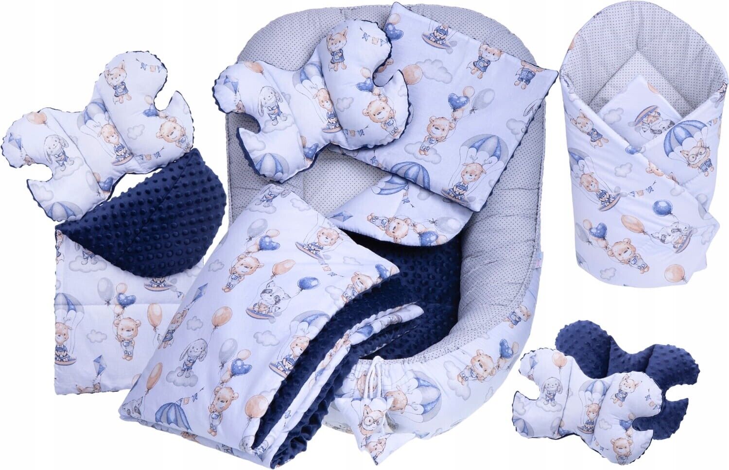 Baby 6pc Walk in the clouds Double-sided Soft Cocoon Infant Nest Bed Cushion