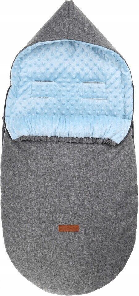 Dimple Dark Grey/Blue Universal Hooded Footmuff Pushchair Stroller Buggy