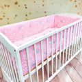 3PC Bunny Pink Bedding Set Cotton Bumper All-Round Fit Cot 120x60