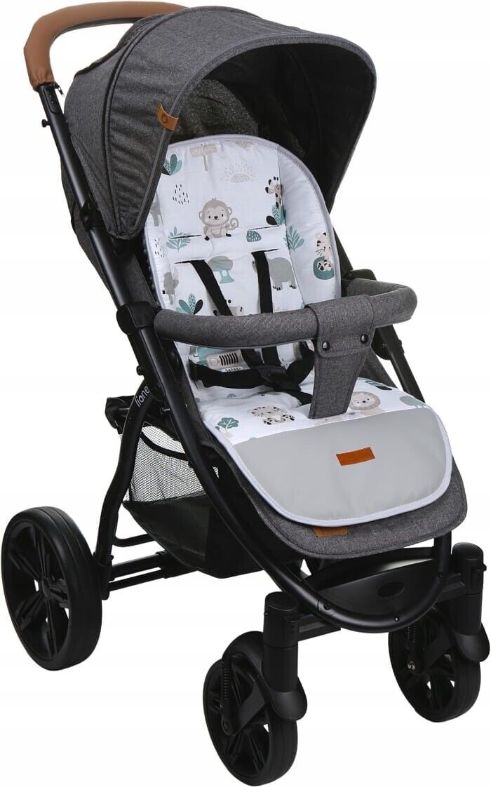 Liner Pushchair Buggy GRAPHITE/ On safari Universal Double Sided Soft Pram Seat