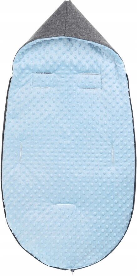 Dimple Dark Grey/Blue Universal Hooded Footmuff Pushchair Stroller Buggy