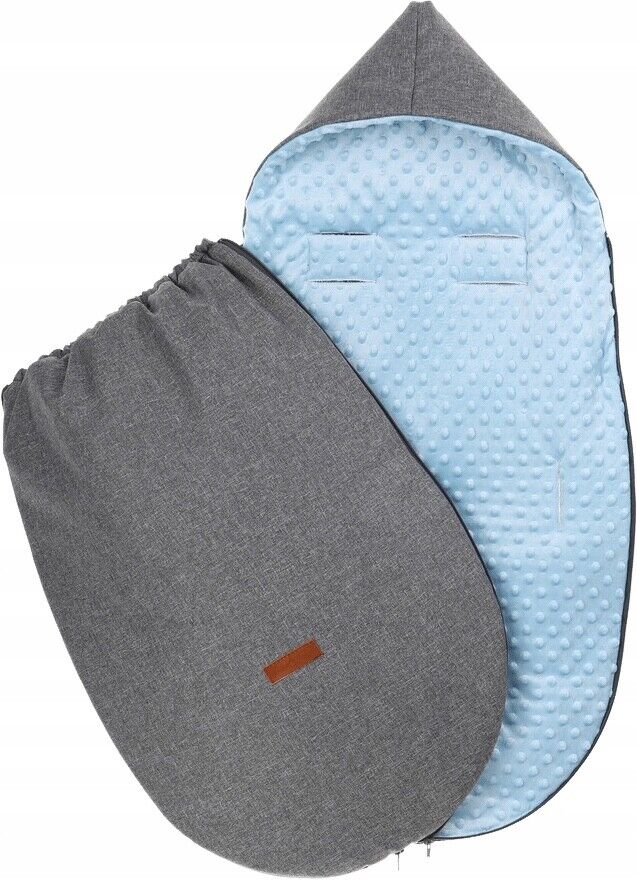 Dimple Dark Grey/Blue Universal Hooded Footmuff Pushchair Stroller Buggy