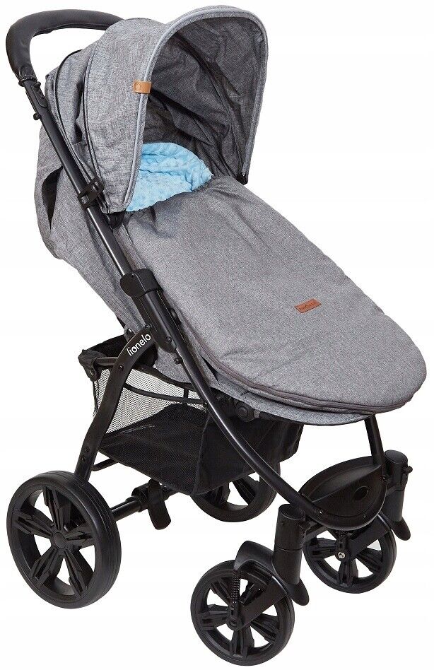 Dimple Dark Grey/Blue Universal Hooded Footmuff Pushchair Stroller Buggy