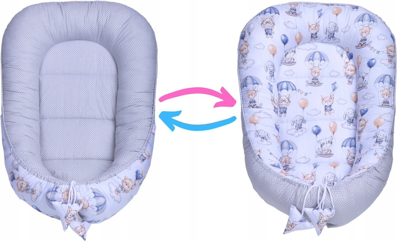Baby 6pc Walk in the clouds Double-sided Soft Cocoon Infant Nest Bed Cushion