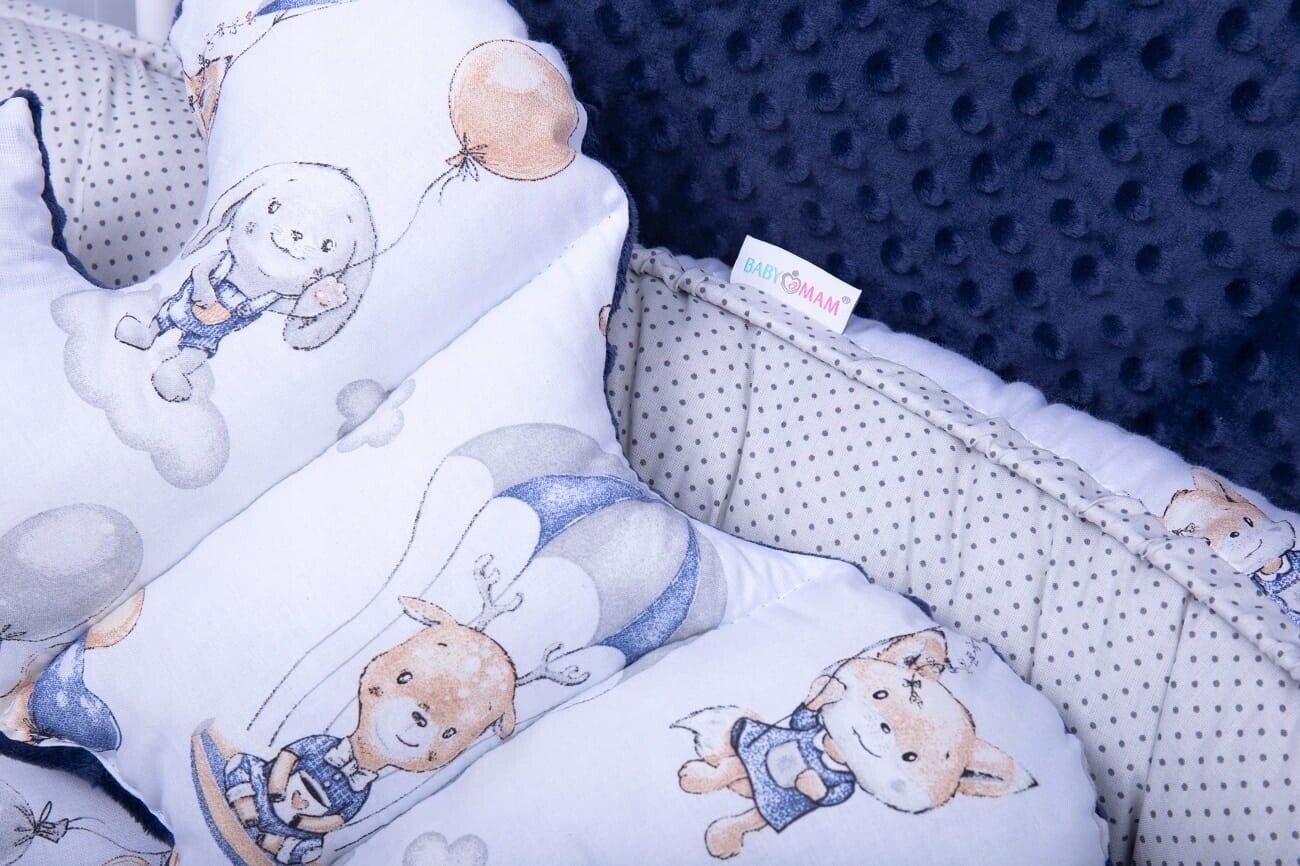 Baby 6pc Walk in the clouds Double-sided Soft Cocoon Infant Nest Bed Cushion